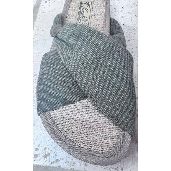 Komodo Bali Helena Green Sandal Organic Cotton & Recycled PU Footbed Size 4 - Picture 11 of 13
